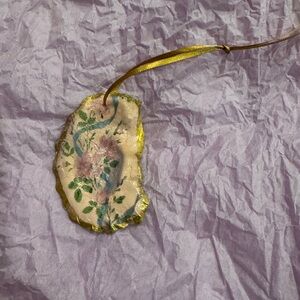 Spring Hand-made Floral Hanging Ornament in Gold Trim